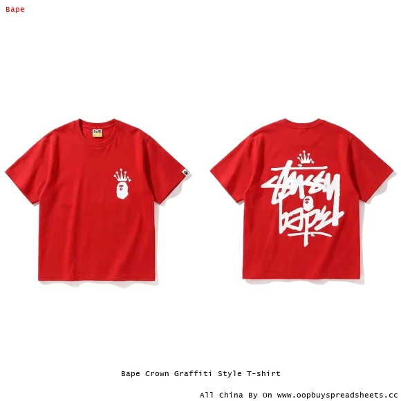 Bape Crown Graffiti Style T-shirt