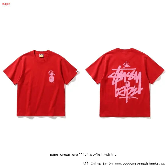 Bape Crown Graffiti Style T-shirt