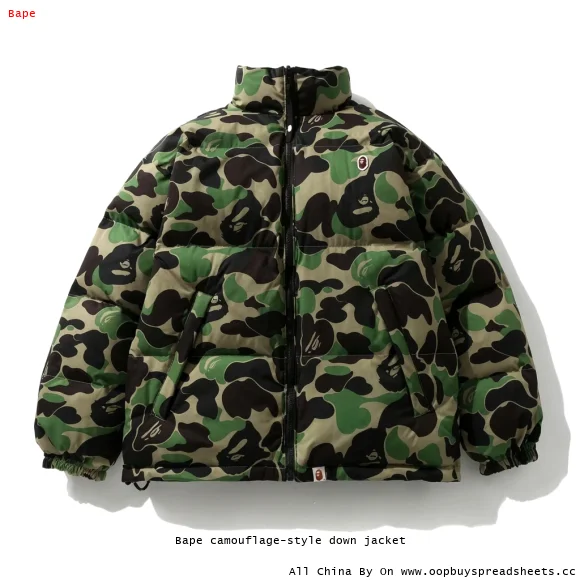 Bape camouflage-style down jacket