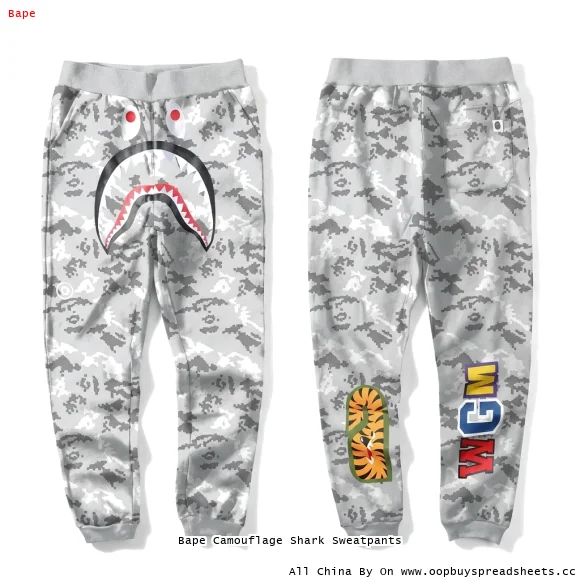 Bape Camouflage Shark Sweatpants
