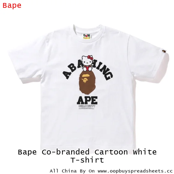 Bape Co-branded Cartoon White T-shirt