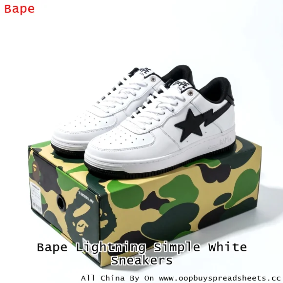 Bape Lightning Simple White Sneakers
