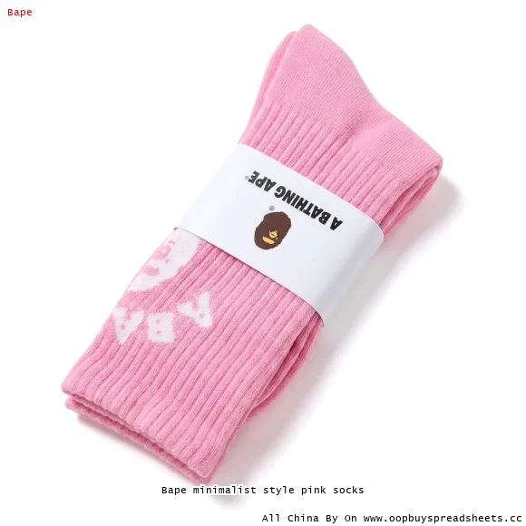 Bape minimalist style pink socks
