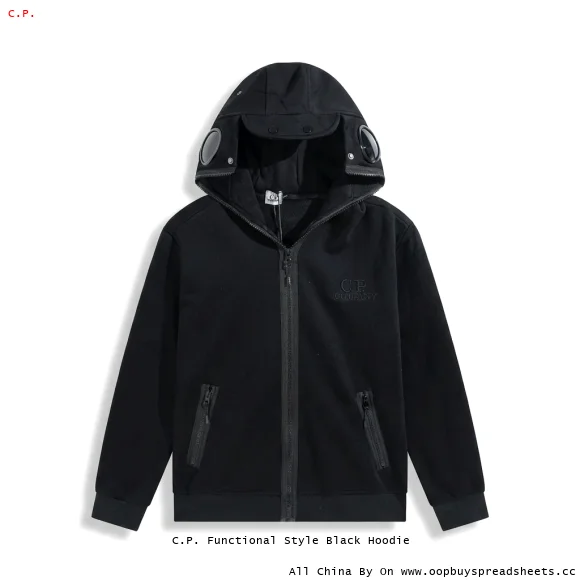 C.P. Functional Style Black Hoodie