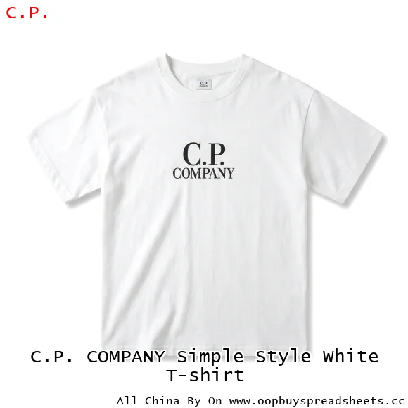 C.P. COMPANY Simple Style White T-shirt