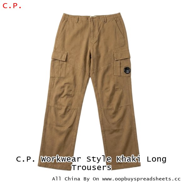 C.P. Workwear Style Khaki Long Trousers