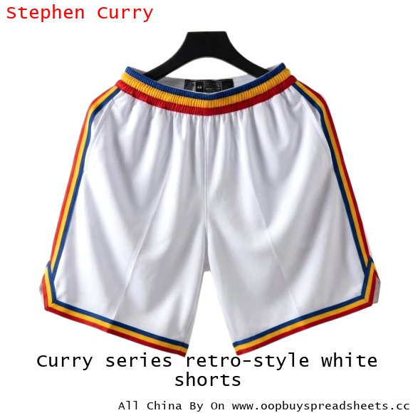 Curry series retro-style white shorts