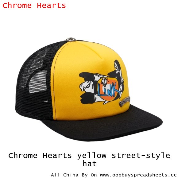 Chrome Hearts yellow street-style hat