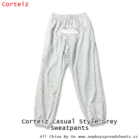 Corteiz Casual Style Grey Sweatpants