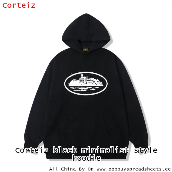 Corteiz black minimalist style hoodie