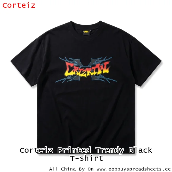 Corteiz Printed Trendy Black T-shirt