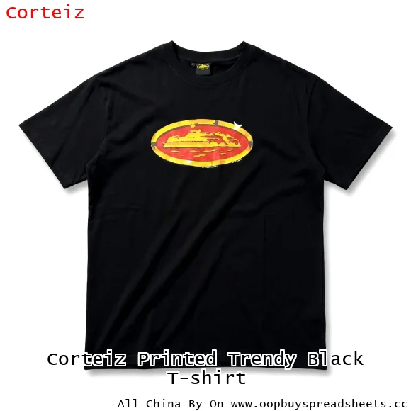 Corteiz Printed Trendy Black T-shirt