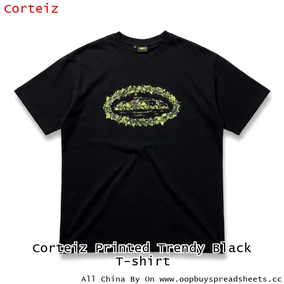 Corteiz Printed Trendy Black T-shirt