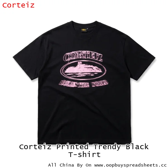 Corteiz Printed Trendy Black T-shirt