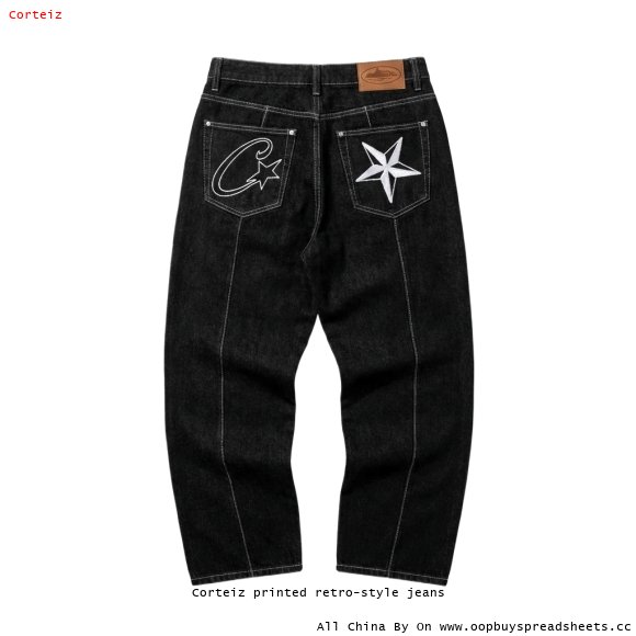 Corteiz printed retro-style jeans