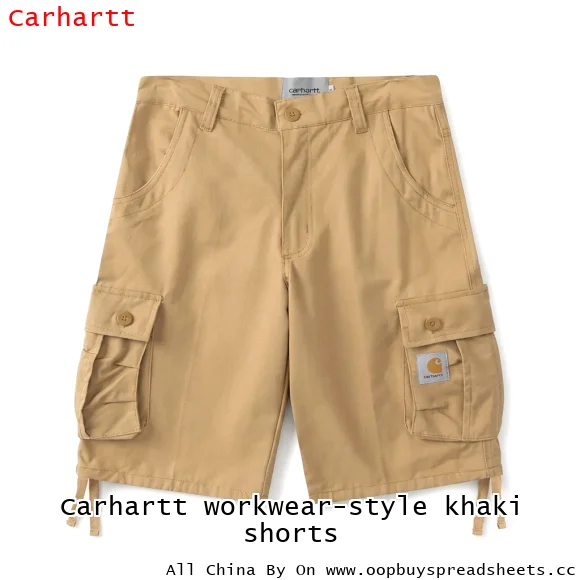 Carhartt workwear-style khaki shorts