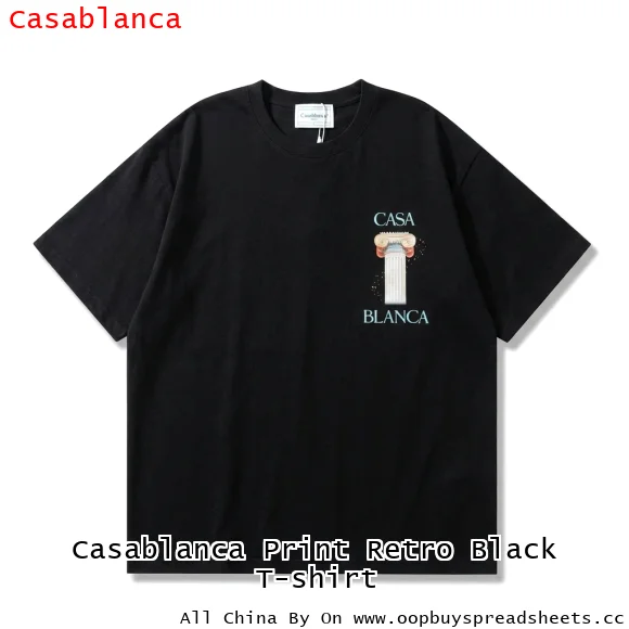 Casablanca Print Retro Black T-shirt