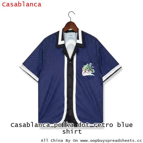 Casablanca polka dot retro blue shirt