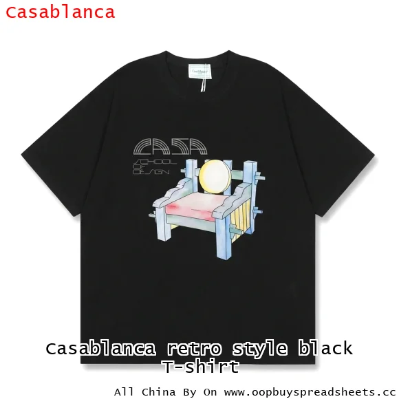 Casablanca retro style black T-shirt