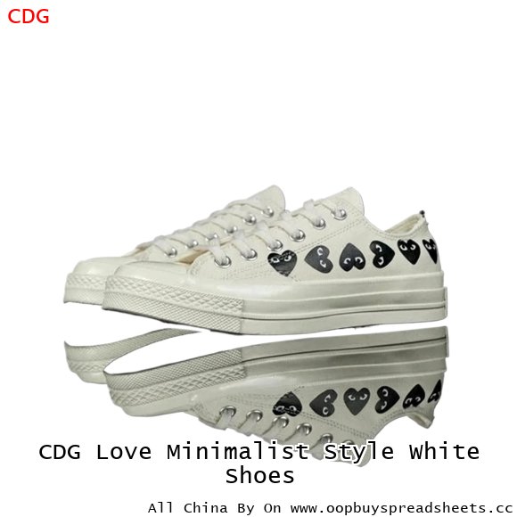 CDG Love Minimalist Style White Shoes