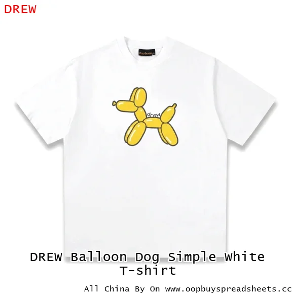 DREW Balloon Dog Simple White T-shirt