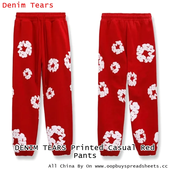 DENIM TEARS Printed Casual Red Pants