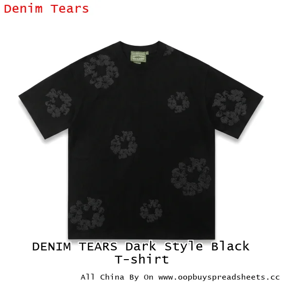 DENIM TEARS Dark Style Black T-shirt