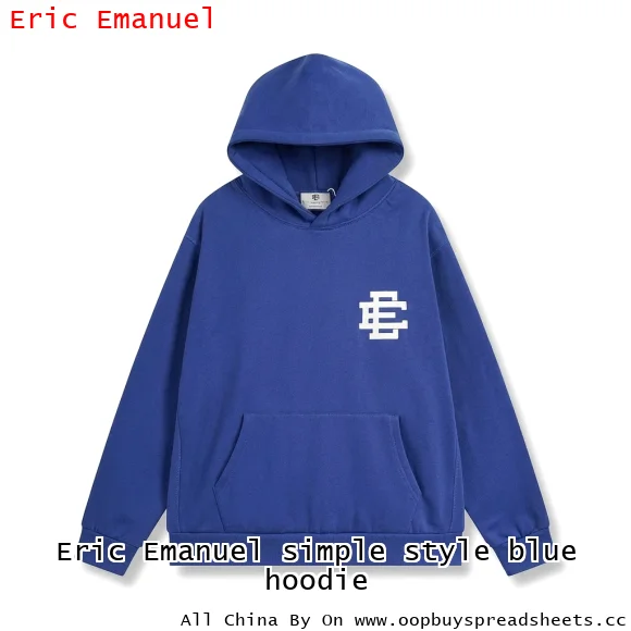 Eric Emanuel simple style blue hoodie