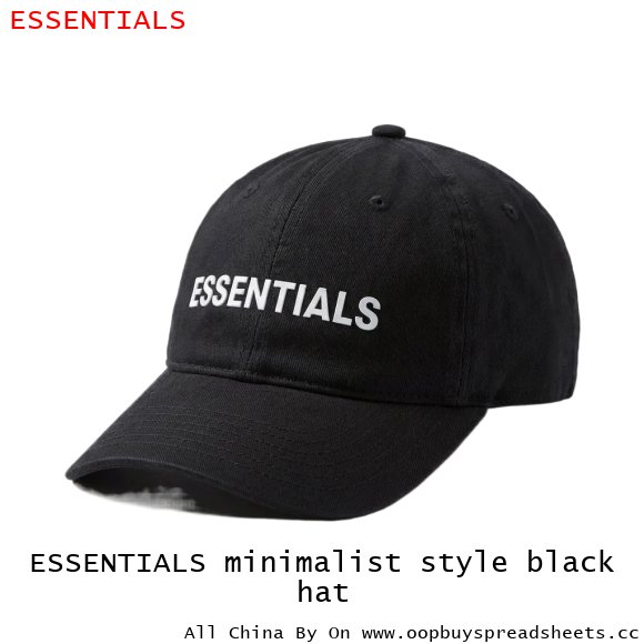 ESSENTIALS minimalist style black hat