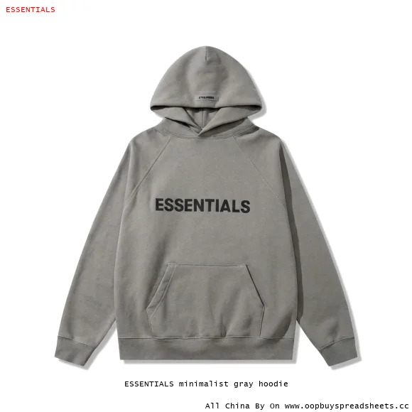 ESSENTIALS minimalist gray hoodie