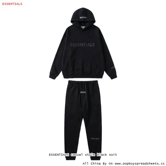 ESSENTIALS casual style black suit