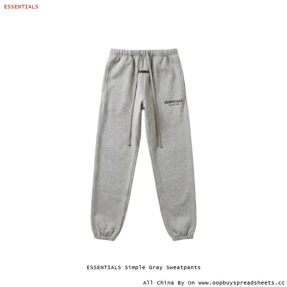 ESSENTIALS Simple Gray Sweatpants