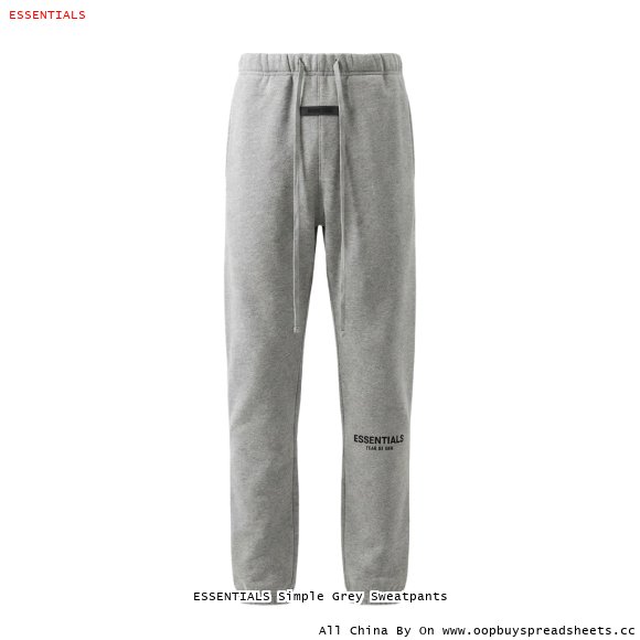 ESSENTIALS Simple Grey Sweatpants