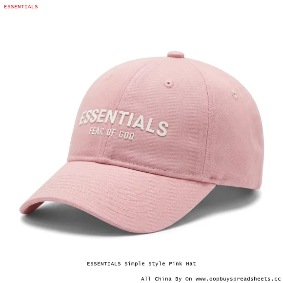 ESSENTIALS Simple Style Pink Hat