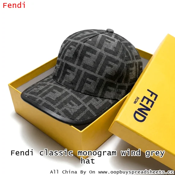 Fendi classic monogram wind grey hat