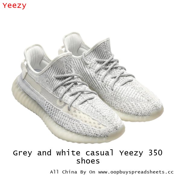 Grey and white casual Yeezy 350 shoes