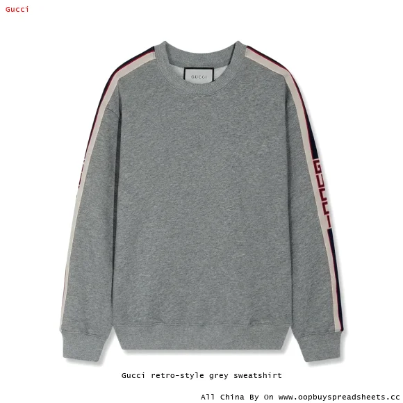 Gucci retro-style grey sweatshirt