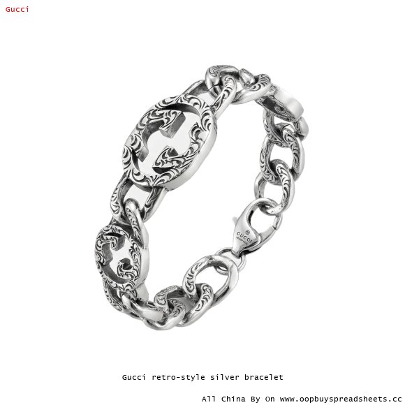 Gucci retro-style silver bracelet