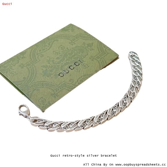 Gucci retro-style silver bracelet