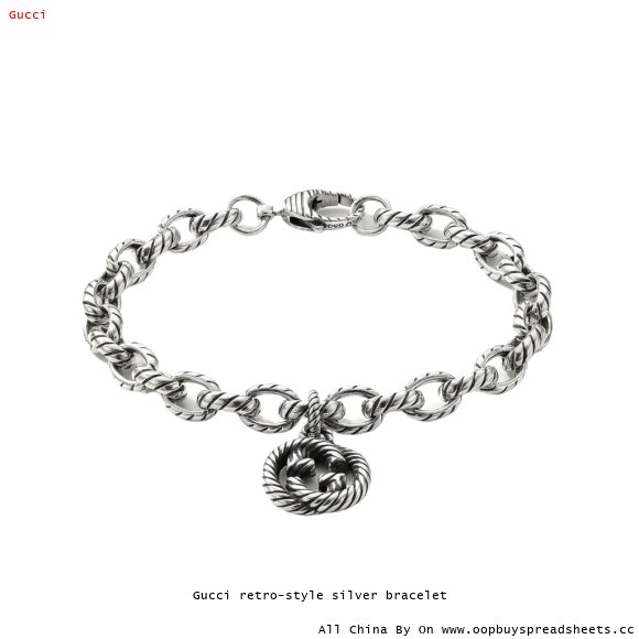 Gucci retro-style silver bracelet