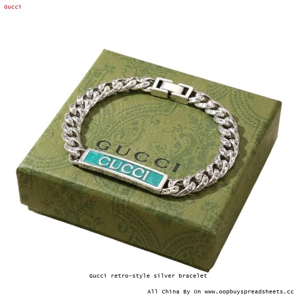 Gucci retro-style silver bracelet