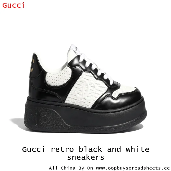 Gucci retro black and white sneakers