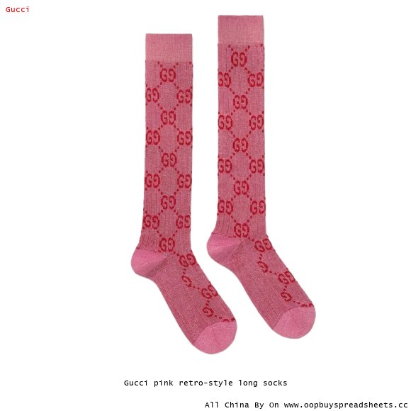 Gucci pink retro-style long socks