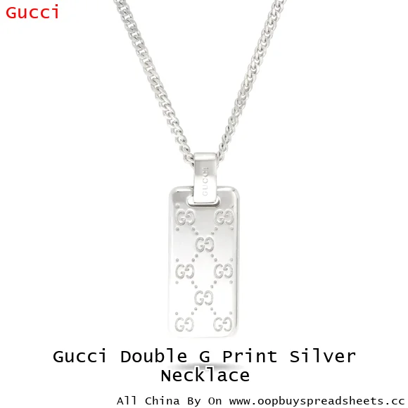 Gucci Double G Print Silver Necklace