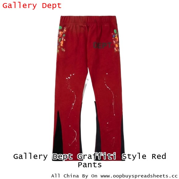 Gallery Dept Graffiti Style Red Pants