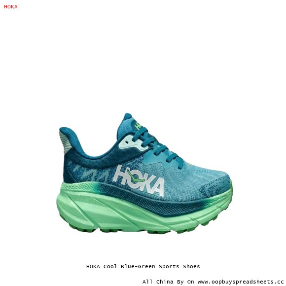 HOKA Cool Blue-Green Sports Shoes
