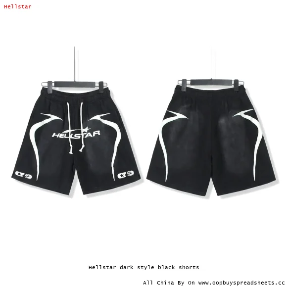 Hellstar dark style black shorts
