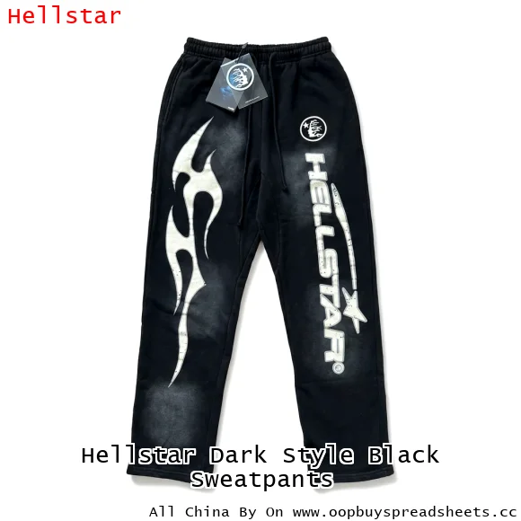 Hellstar Dark Style Black Sweatpants