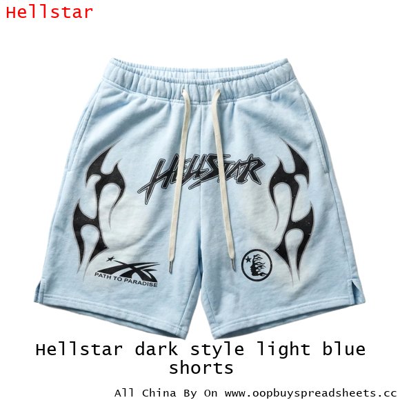 Hellstar dark style light blue shorts