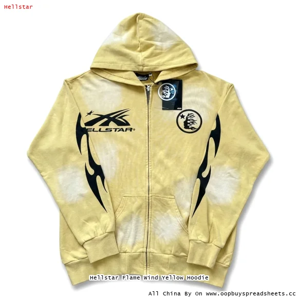 Hellstar Flame Wind Yellow Hoodie